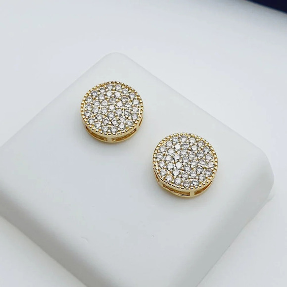 "14K Gold Plated Cubic Zircon Earrings, INUS1BR119 - Picture 7 of 10